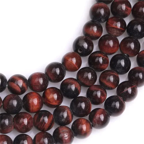 Miniatura 4 de JOE FOREMAN Cuentas de ojo de tigre rojo natural de 0.236 pulgadas (0.236 in), piedras preciosas semipreciosas, chakras redondas de agujero grande