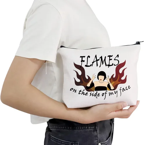 Miniatura 5 de POFULL Regalo blanco del amante de la película en el lado de mi cara con cremallera bolsa bolsa regalo de película, Bolso Flames On The Side Of My
