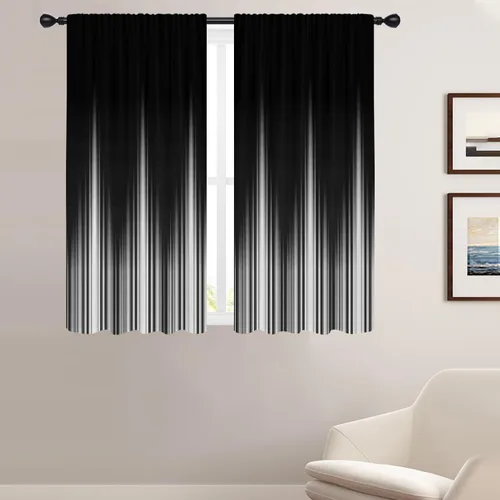 Miniatura 16 de Coxila Cortinas 100% opacas en negro y beige de 42 x 63 pulgadas, cortinas góticas degradadas con aislamiento térmico para dormitorio