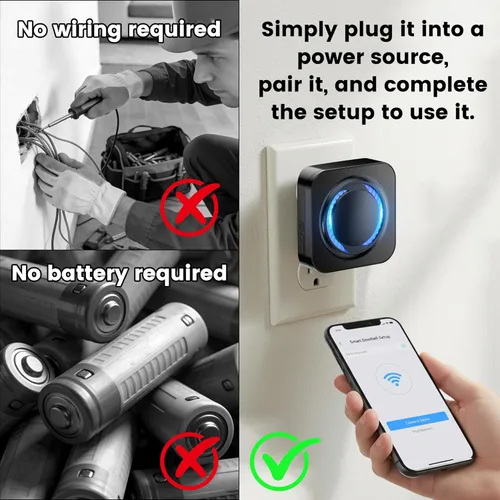 Miniatura 6 de LUCKYDUO Timbre inalámbrico inteligente – Compatible con parpadeos, anillo, timbres de video Google Nest, configuración de aplicación, 5 timbres
