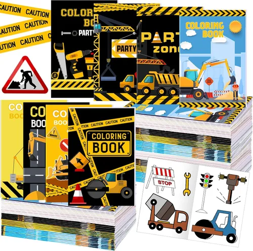 Estune Juego de 40 libros para colorear de camiones de construcción, recuerdos de fiesta, juego de libros para colorear, mini folletos de colores