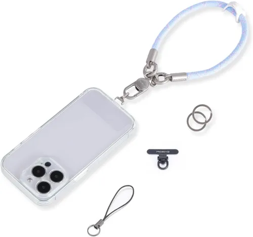 Miniatura 20 de 1 correa de muñeca para teléfono, 2 correas para teléfono, correa de muñeca para teléfono, llavero, llavero (negro)