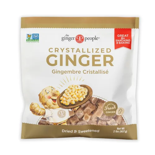 Miniatura 7 de The Ginger People Chips de jengibre cristalizado, sin OMG, sin gluten, vegano, jengibre confitado de tamaño bocado para aperitivos, hornear