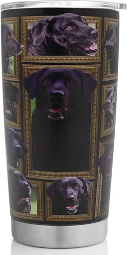 Miniatura 10 de Vaso de perro pastor australiano con tapa, a prueba de derrames, taza de viaje para café helado, botella de agua aislada de acero inoxidable de 20