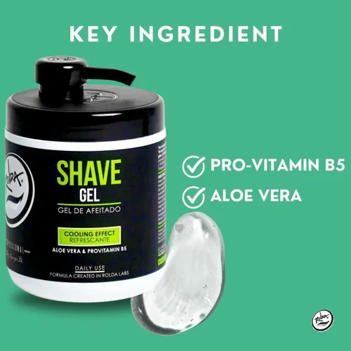 Miniatura 2 de Rolda Gel de afeitado refrescante para pieles sensibles, gel de afeitado transparente sin espuma para hombres con aloe vera, provitamina B5