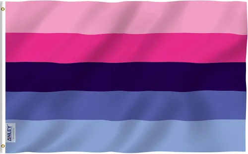 Anley Fly Breeze - Bandera de orgullo omni pansexual omni de 3 x 5 pies, color vivo y a prueba de decoloración, cabecera de lona y doble costura,