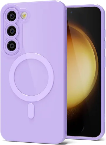 Miniatura 112 de Svanove para Samsung Galaxy S22 Funda de teléfono de silicona magnética, compatible con Magsafe, linda para mujeres, brillante color brillante, gel