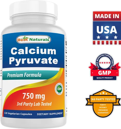 Miniatura 8 de Piruvato de calcio 750 mg 120 cápsulas por Best Naturals (paquete de 2)