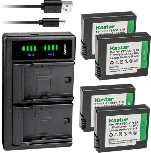 Miniatura 7 de Kastar NP-FF50 LTD2 - Cargador de batería USB compatible con Sony DCR-PC106, DCR-PC106E, DCR-PC107, DCR-PC107E, DCR-IP1, DCR-IP1E, DCR-IP200K