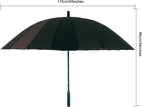 Miniatura 2 de ThreeH Paraguas a prueba de viento 190T doble toldo 24 costillas sol y lluvia de doble propósito, KS12, Rojo -, Clásico