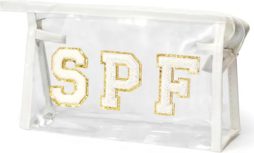 Miniatura 21 de Preppy Patch - Bolsa de cosméticos transparente para verano, bolsa de aseo universitaria, bolsa de maquillaje, bolsa de viaje, playa, para mujeres