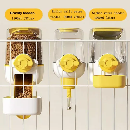 Miniatura 3 de Comederos automáticos colgantes para perros y gatos, comedero automático para conejos sin goteo, dispensador de jaulas de alimentación de mascotas