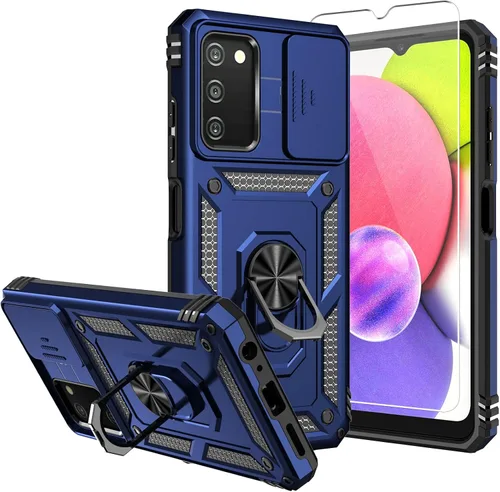 Miniatura 7 de Funda para Galaxy A03S, con protectores de pantalla y funda para cámara, [grado militar] de 16 pies. Funda a prueba de caídas con soporte magnético