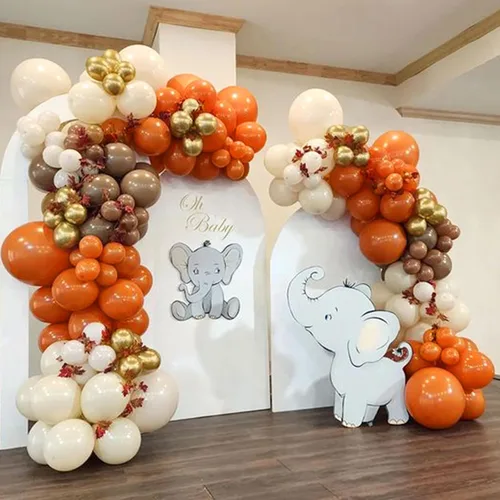 Miniatura 4 de Kit de guirnalda de arco de globos de otoño, globos de látex mate de terracota naranja quemado, arena, blanco, dorado, marrón, terracota