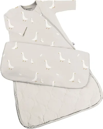 GUNAMUNA Saco de dormir de manga larga para bebés, bolsas de dormir vestibles, rayón suave, 1.0 TOG, esenciales para recién nacidos Ganso
