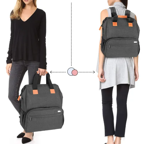 Miniatura 7 de LUXJA Bolsa para extractor de leche con compartimentos para bolsa enfriadora y laptop, mochila para extractor de leche con 2 opciones de uso