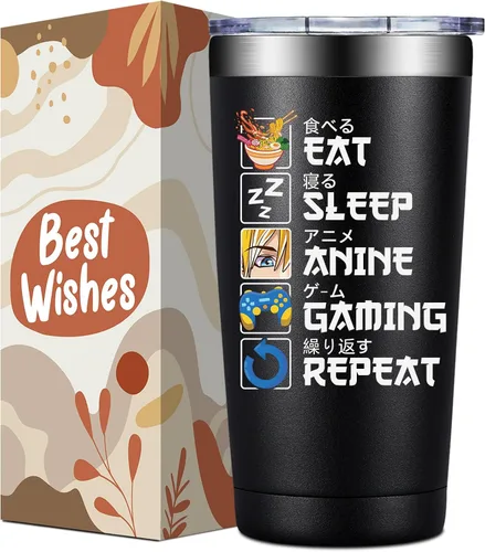 Regalos de anime para hombres, mujeres, kawaii, regalos de cumpleaños para fanáticos de la animación japonesa, amantes - Vaso de 20 onzas