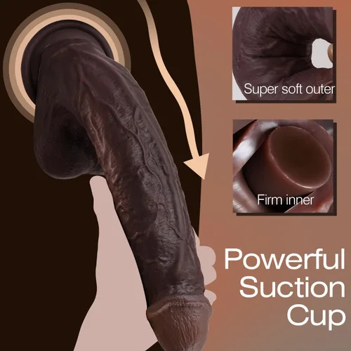 Miniatura 4 de 10.8 Inch Realistic Huge Black Dildo Adult Sex Toys, Lifelike Thick Silicone Dildos with Strong Suction Cup, Real Skin Big Anal Dildo Adult Penis