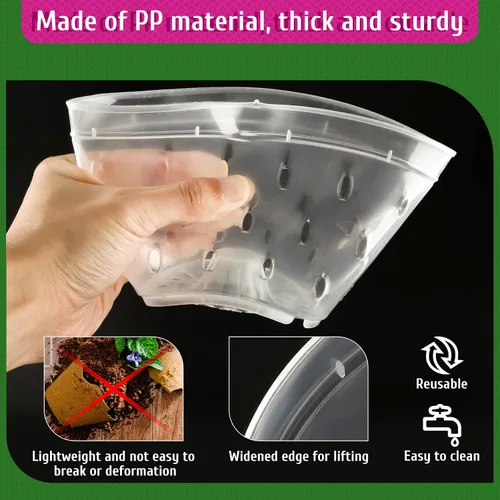 Miniatura 2 de Maceta para Orquídeas, Paquete de 6 Macetas para Orquídeas con Agujeros, Maceteros de Flores de Plástico Transparente de 5.5 Pulgadas