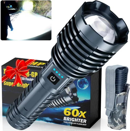 Miniatura 10 de Linternas LED recargables superbrillantes de 2500,000 lúmenes altos, linternas de alto lúmenes de hasta 25 horas de larga vida Zoomable 5 modos
