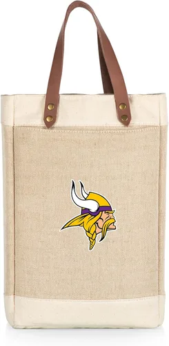Miniatura 10 de PICNIC TIME NFL Pinot - Jute 2 Bottle Insulated Wine Bag - Wine Tote Bag - Wine Gift Bag, (Beige)