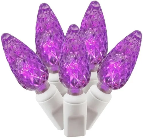 Miniatura 9 de Vickerman X4W8105PBG - Juego de 100 luces LED C6 EC con cable blanco, 4 pulgadas x 34 pies, color blanco frío