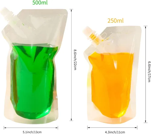 Miniatura 6 de OHMAXHO Bolsas de alcohol para licor, bolsas de bebidas reutilizables para adultos, frascos de alcohol, bolsas de licor de plástico ocultables