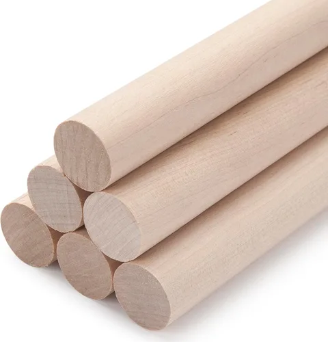 Varillas de Clavija de Madera Tacos de Madera para Manualidades, 6 PCS 1 x 12 Palitos Redondos de Madera para Manualidades, Tacos Gruesos de