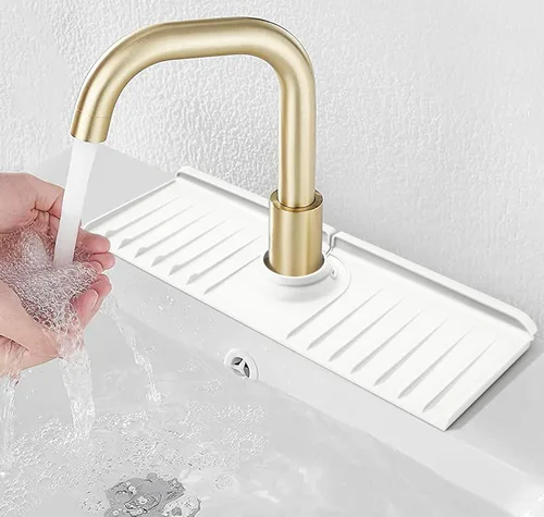 Miniatura 7 de YATOISUR Protector contra salpicaduras de fregadero de 14.4" x 5.4" - Tapete para grifo de fregadero con tapete colector de agua del grifo