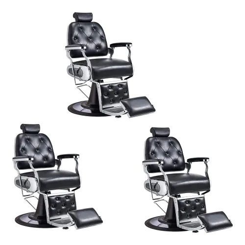 Miniatura 10 de Dir Silla de peluquería, sillas de peluquería hidráulicas de alta resistencia, color gris, paquete de 3 Gris-3