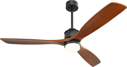 Miniatura 12 de Sofucor - Ventilador de techo de 52 pulgadas sin luces, moderno, de madera maciza, con control remoto, 5000 CFM de alto flujo de aire, motor CC