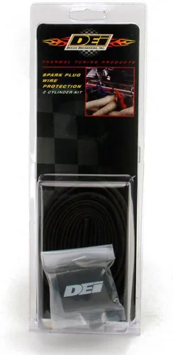 Design Engineering 010611 Protect-A-Wire Kit de manguitos negros de 2 cilindros para cubrir y proteger los cables de bujías