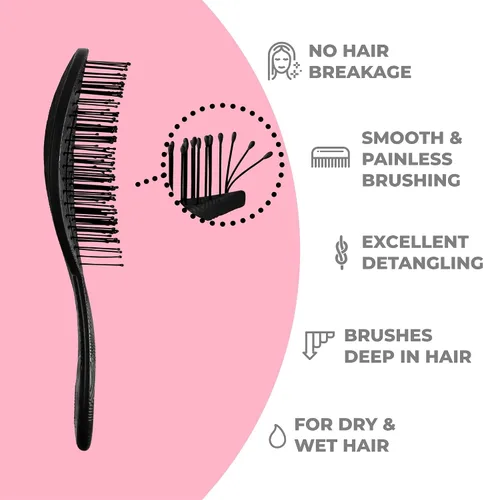 Miniatura 2 de Ninabella Cepillo orgánico desenredante para el cabello, para mujeres, hombres y niños, no tira del cabello, cepillos alisadores para cabello liso