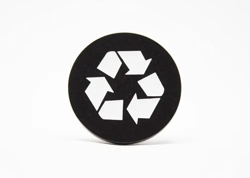 Miniatura 10 de Logotipo de reciclaje, emblema, medallón, cocina, oficina, parte delantera del gabinete, 1.5 pulgadas, acero inoxidable, latón, negro mate