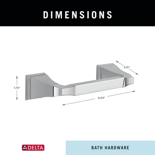 Miniatura 5 de Delta Dryden 75150 - Portarrollos de papel higiénico cromado pulido para organización y almacenamiento de papel higiénico, soporte giratorio