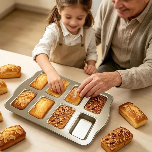 Miniatura 8 de Mini moldes para hornear – Sartenes antiadherentes para hornear pasteles caseros, molde de acero al carbono para pan de plátano, pastel de carne
