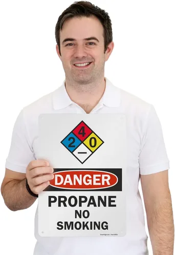 Miniatura 4 de SmartSign Letrero NFPA "Peligro - Propano, No Fumar" Aluminio de 10 x 14 pulgadas