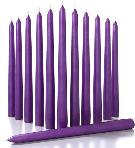 Miniatura 56 de CANDWAX Paquete de 12 velas cónicas rojas – Velas rectas sin goteo de combustión lenta sin perfume de 12 pulgadas – Ideal para mesa de comedor – Rojo