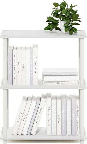 Miniatura 4 de Furinno Turn-N-Tube - Estantes de almacenamiento, estante para libros de 3 niveles, estante esquinero, estantes abiertos sin herramientas