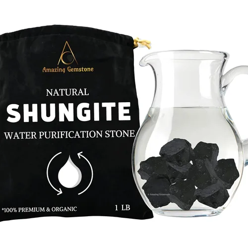 Piedras de Shungite Crudas de Amazing Gemstone, Piedras de Cristal de Shungite Real para Purificación de Agua - 30-70mm Piedra Shungite Original