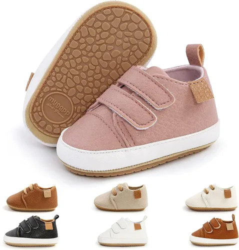 QWZban Zapatos de bebé para niños y niñas, zapatillas de deporte con suela de goma antideslizante, para cuna de bebé, zapatos de vestir para