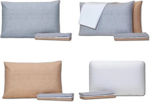 Miniatura 5 de ProComf - Almohada de espuma viscoelástica para viaje y campamento, bebé, niño, adolescente, adulto (blanco nieve con fundas)