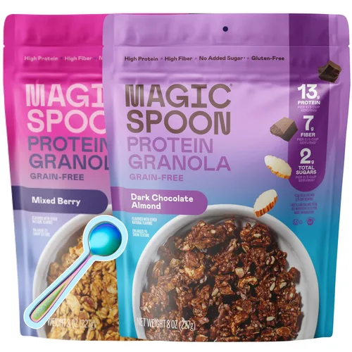 Miniatura 17 de Magic Spoon Granola proteica - Granola alta en proteínas, apta para dieta cetogénica, baja en azúcar, sin granos, desayuno saludable o aperitivo