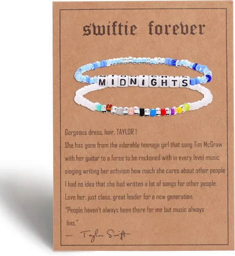 NONTAI 2 pulseras Taylor Swiftie Jewelry for the Eras Music Friendship Bracelets Fearless Midnight Folklore Lover Reputation Album Jewelry