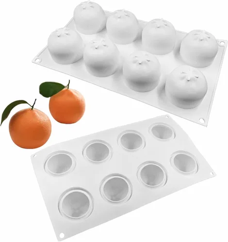 Miniatura 4 de Moldes de silicona para hornear pasteles de mousse, moldes de caramelo de chocolate naranja 3D, moldes de postre de silicona para pastelería, pudín