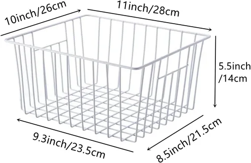 Miniatura 5 de Slideep - Cestas organizadoras para congelador, cestas de almacenamiento profundas de alambre estilo granja con asas para cocina, despensa
