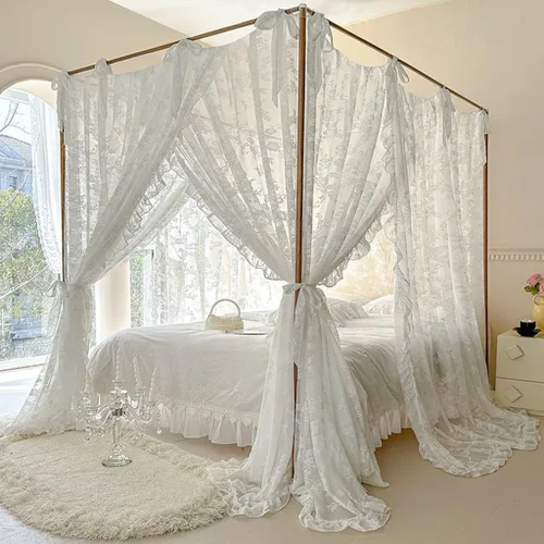 Miniatura 15 de Obokidly Oldshools - Mosquitera de encaje retro estilo moderno para niñas, adultos, mujeres, cama Queen King Cal