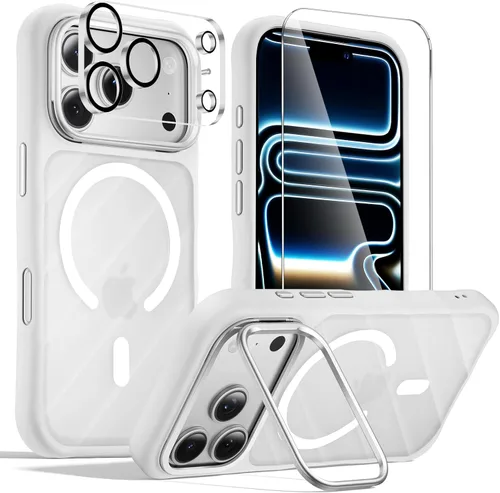 Miniatura 41 de Tigowos - Funda magnética para iPhone 15, resistente a las caídas, sensación de piel mate, a prueba de golpes, delgada, negro mate
