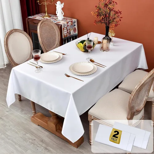 Miniatura 38 de MEANMOY Mantel cuadrado de poliéster lavable, resistente al agua y a las manchas, de 210 GSM, de 54 x 54 pulgadas, mantel de mesa rectangular sin