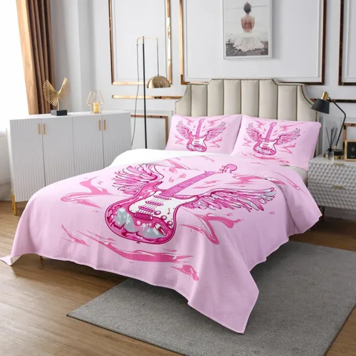 Miniatura 58 de Castle Fairy Cowboy Boots Bedspread Twin Size Bohemia Musical Guitar Coverlet Set Boys Bedroom Present Western Rustic Cowgirl Decor Bedding Set
